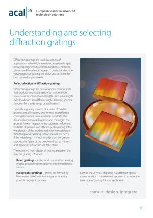 Diffraction Gratings Selection Guide