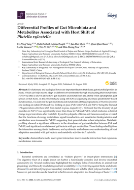 Differential Profiles of Gut Microbiota and Metabolites Associated with Host Shift of Plutella Xylostella