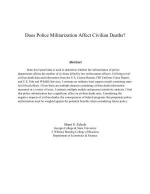 Does Police Militarization Affect Civilian Deaths?