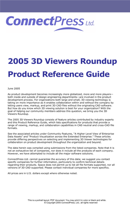 2005 3D Viewers Roundup Product Reference Guide