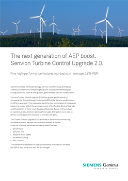The Next Generation of AEP Boost. Senvion Turbine Control Upgrade 2.0