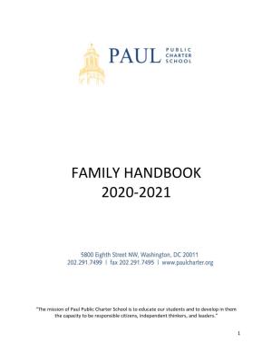 Family Handbook 2020-2021