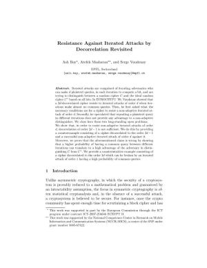 Resistance Against Iterated Attacks by Decorrelation Revisited