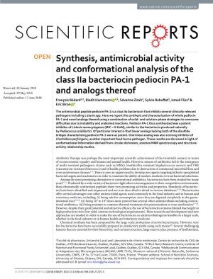 Synthesis, Antimicrobial Activity and Conformational Analysis of the Class