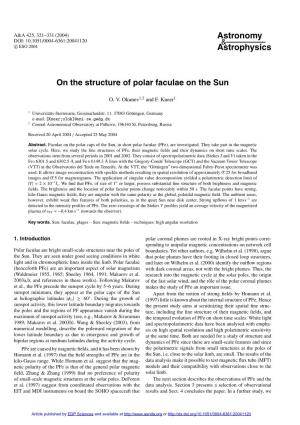 On the Structure of Polar Faculae on the Sun