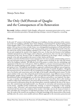 The Only (Self)Portrait of Quaglio and the Consequences of Its Renovation