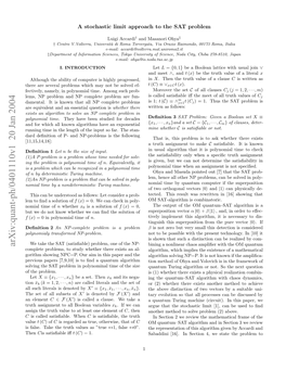 Arxiv:Quant-Ph/0401110V1 20 Jan 2004 Sapolmwihcnb Eonzdi Oyoiltime Polynomial a in Recognized Be of Can Which Problem a Is E Oﬁdaslto of Solution a ﬁnd to Lem Machine