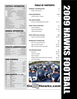 Monmouth Football 2008 Defensive Statistics