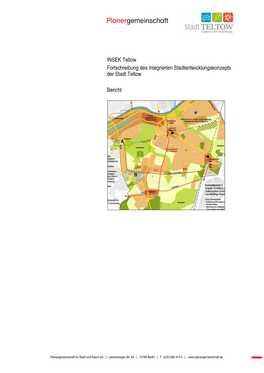 INSEK Teltow Fortschreibung Des Integrierten Stadtentwicklungskonzepts Der Stadt Teltow