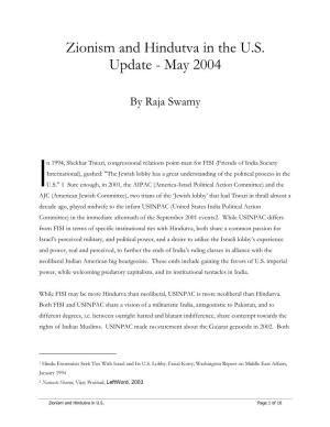 Zionism and Hindutva in the U.S. Update - May 2004