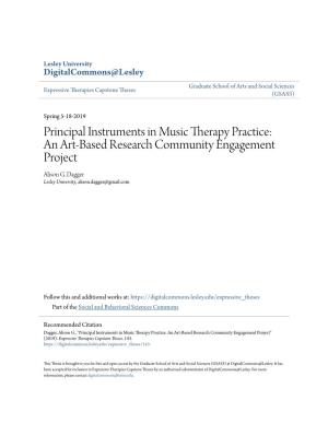 Instruments in Music Therapy Practice: an Art-Based Research Community Engagement Project Alison G