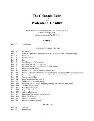 The Colorado Rules of Professional Conduct