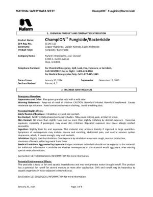 Champion Fungicide/Bactericide EPA Reg