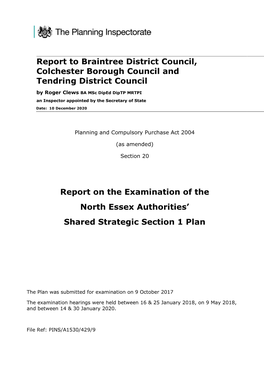 Report on the Examination of the North Essex Authorities’ Shared Strategic Section 1 Plan