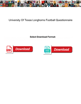 University of Texas Longhorns Football Questionnaire