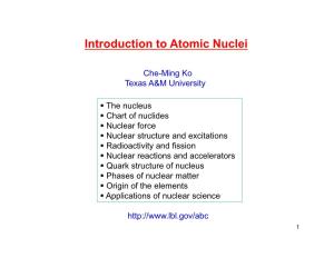 Introduction to Atomic Nuclei