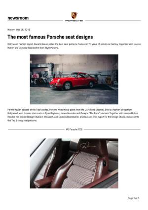 The Most Famous Porsche Seat Designs