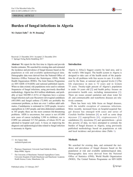 Burden of Fungal Infections in Algeria