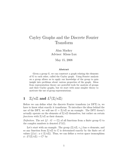 Cayley Graphs and the Discrete Fourier Transform
