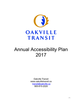 Annual Accessibility Plan 2017
