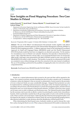 New Insights on Flood Mapping Procedure: Two Case Studies in Poland