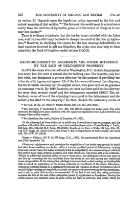 EXTINGUISHMENT of EASEMENTS and OTHER INTERESTS by TAX SALE of DELINQUENT PROPERTY in 1872 the Owner of a Tract of Land in Washington, D.C