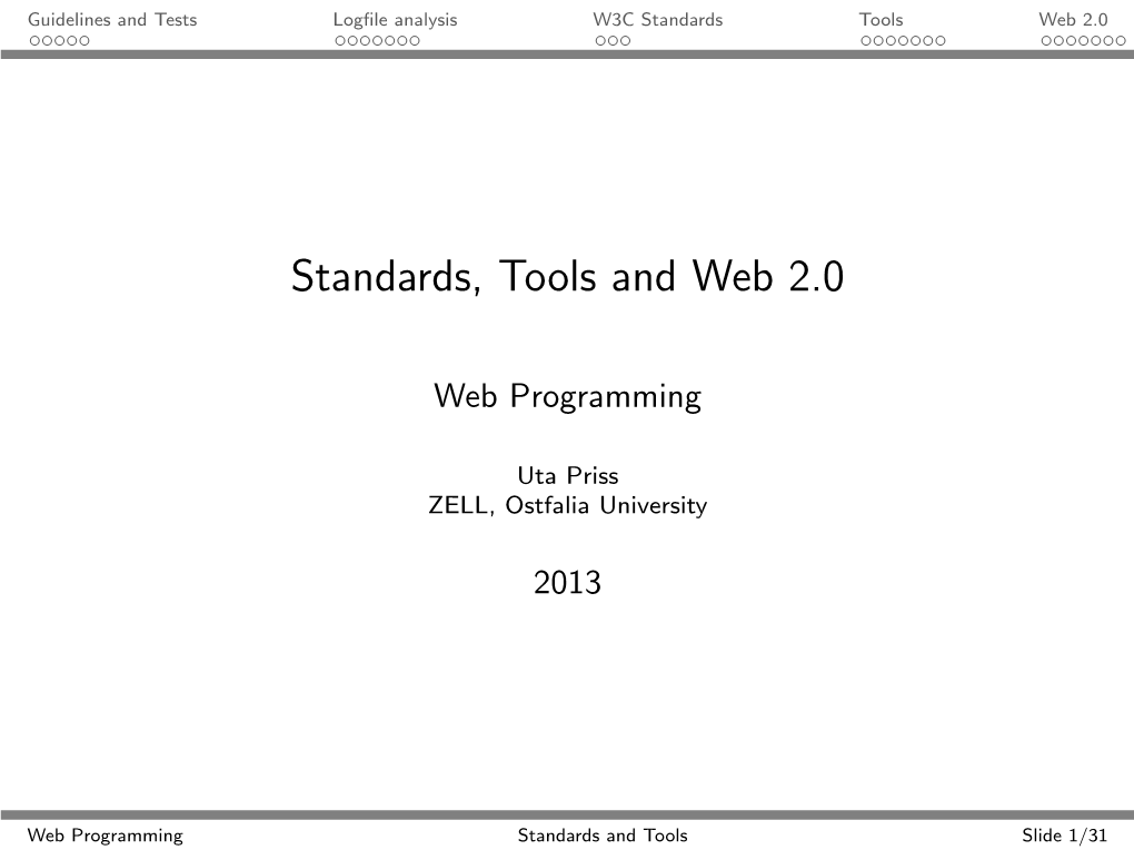 W3C Standards, Web 2.0