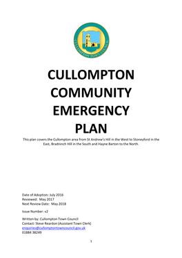 Cullompton Community Emergency Plan
