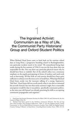 Communism As a Way of Life, the Communist Party Historians’ Group and Oxford Student Politics