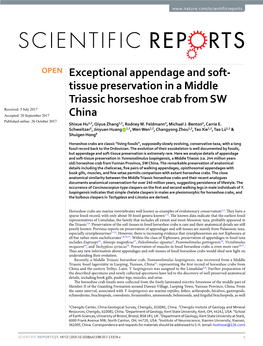 Exceptional Appendage and Soft-Tissue Preservation in a Middle