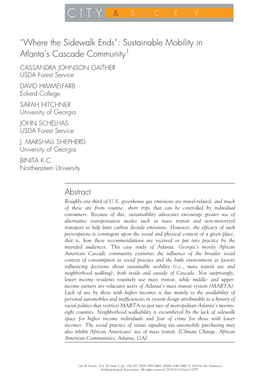 “Where the Sidewalk Ends”: Sustainable Mobility in Atlanta's