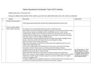 Takhar Operational Coordination Team (OCT) Meeting