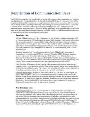 Description of Communication Uses