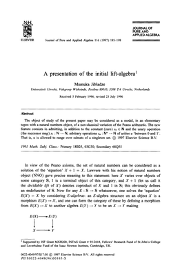 A Presentation of the Initial Lift-Algebra'