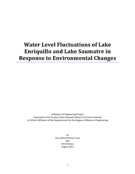 Water Level Fluctuations of Lake Enriquillo and Lake Saumatre in Response to Environmental Changes