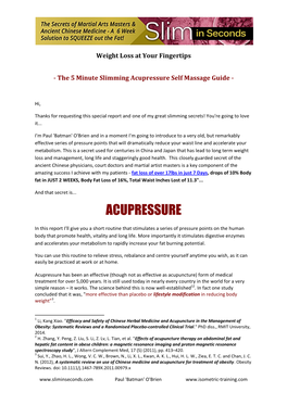 Acupressure Self Massage Guide