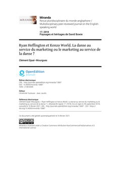 Ryan Heffington Et Kenzo World. La Danse Au Service Du Marketing Ou Le Marketing Au Service De La Danse ?