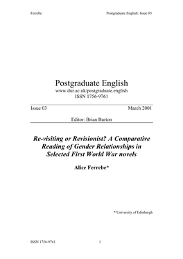 Postgraduate English: Issue 03