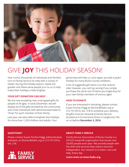 Give Joy This Holiday Season!