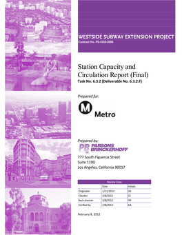 Station Capacity and Circulation Report (Final) Task No