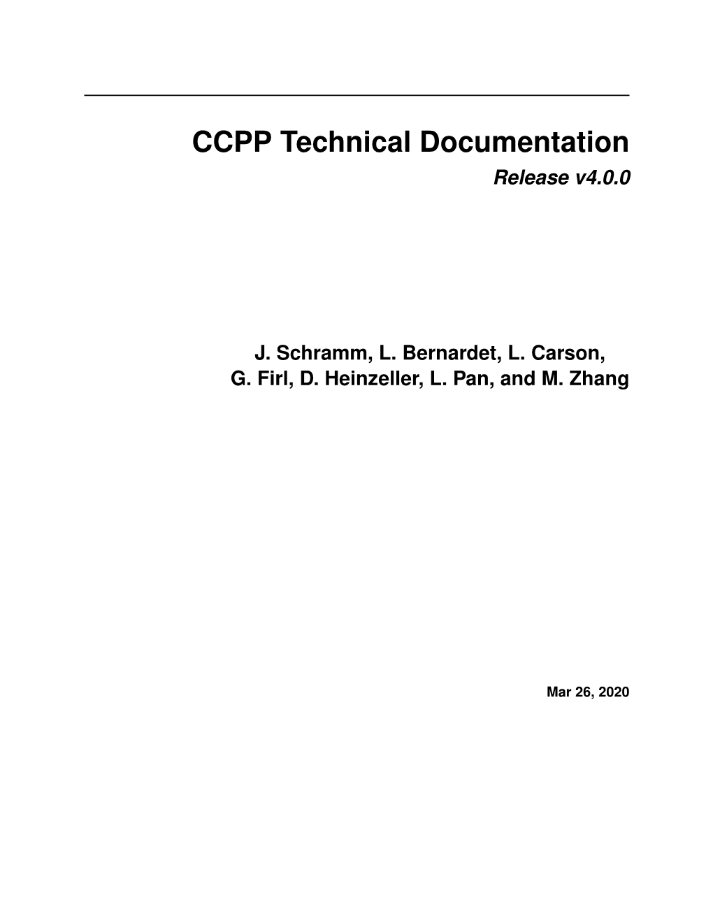 CCPP Technical Documentation Release V4.0.0