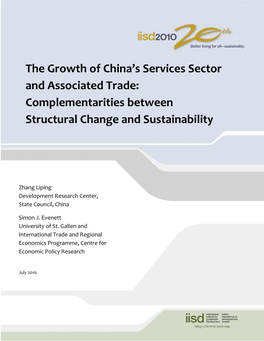 The Growth of China's Services Sector and Associated Trade