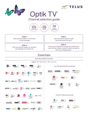 Optik TV Channel Selection Guide