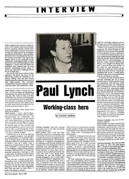 Paul Lynch's Latest While I Was Working at the Teen-Age Feature Awaiting Release, Would Seem Magazine, the Editor Brought in a Guy to Be a Filmmaker's Dream Come True