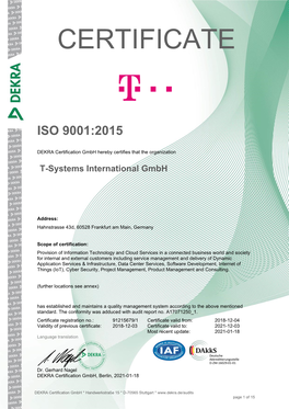 Current Certificate ISO 9001