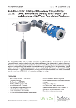 244LD Levelstar Intelligent Buoyancy Transmitter for Level