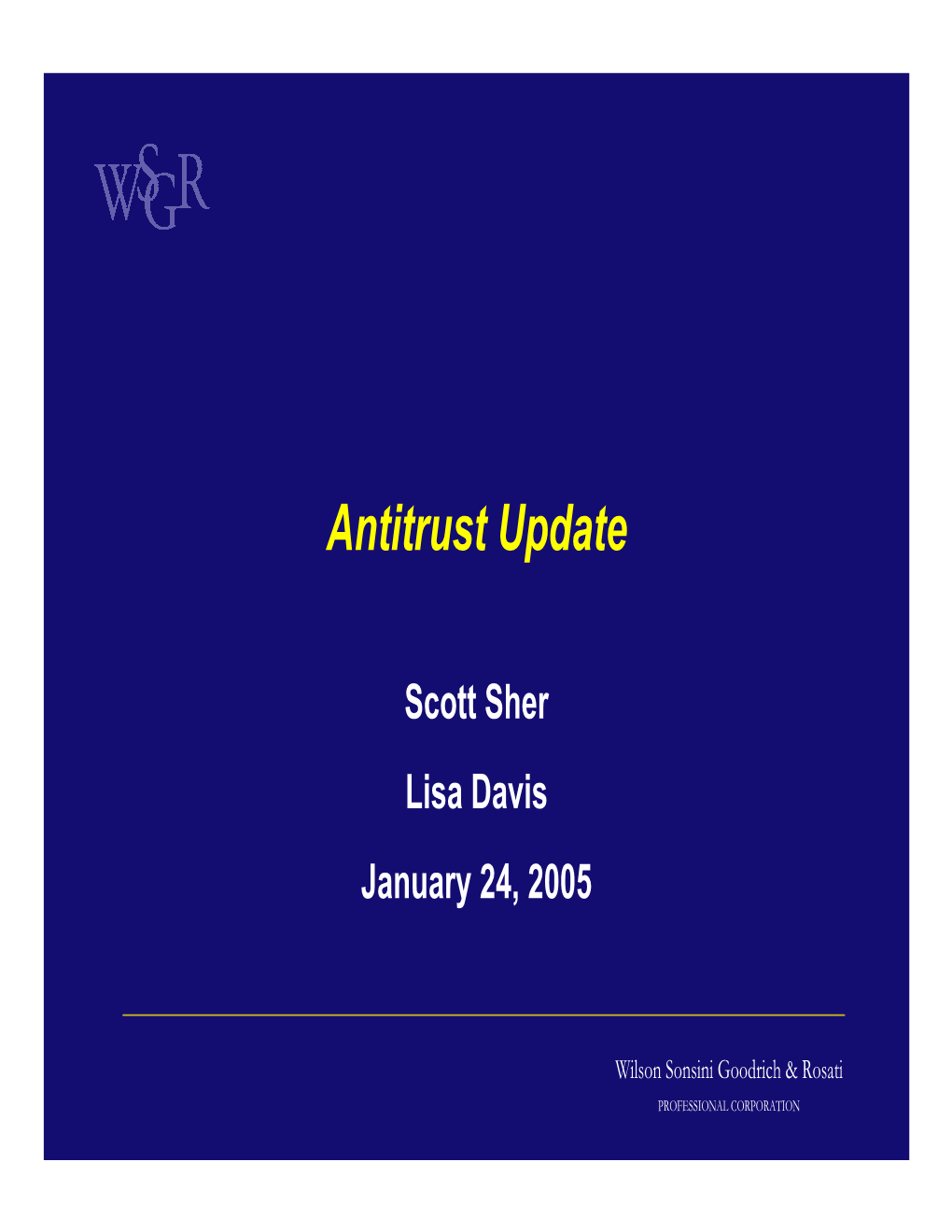 Antitrust Update