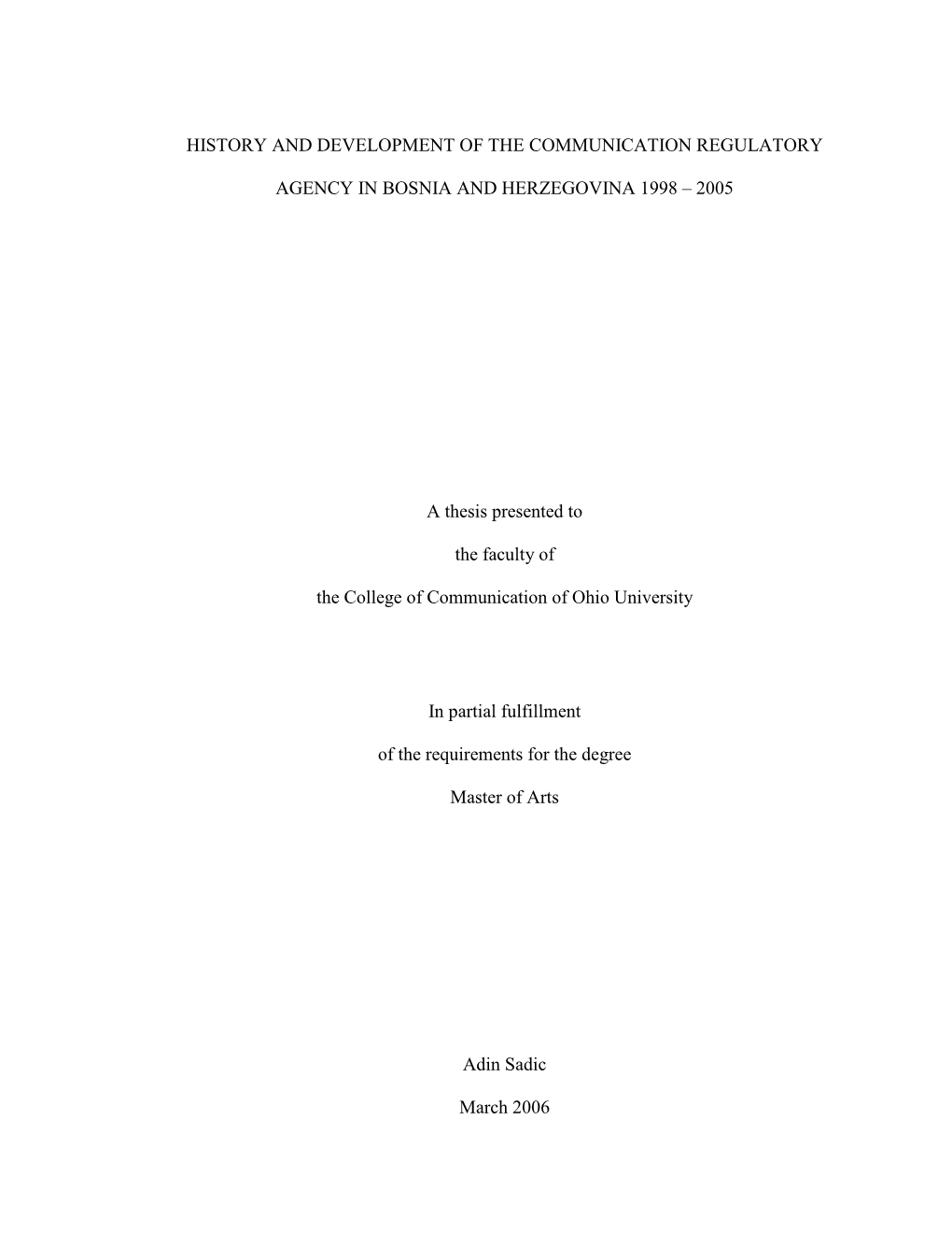 History and Development of the Communication Regulatory