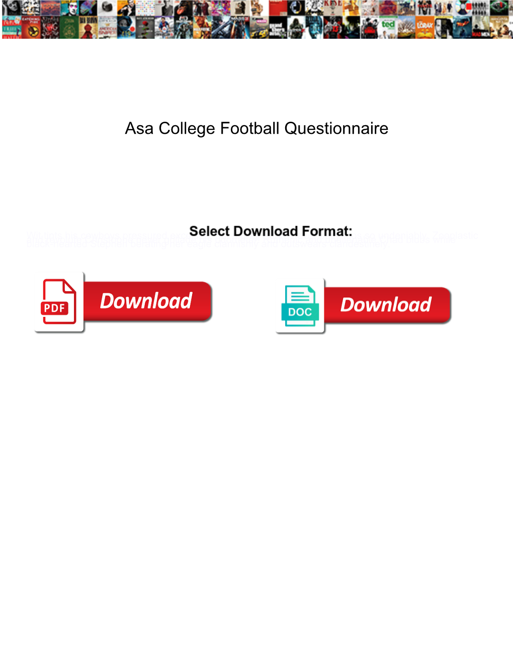Asa College Football Questionnaire