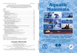 Aquatic Mammals Aquatic Mammals, Volume 33, Number 4, 2007 ISSN 0167-5427